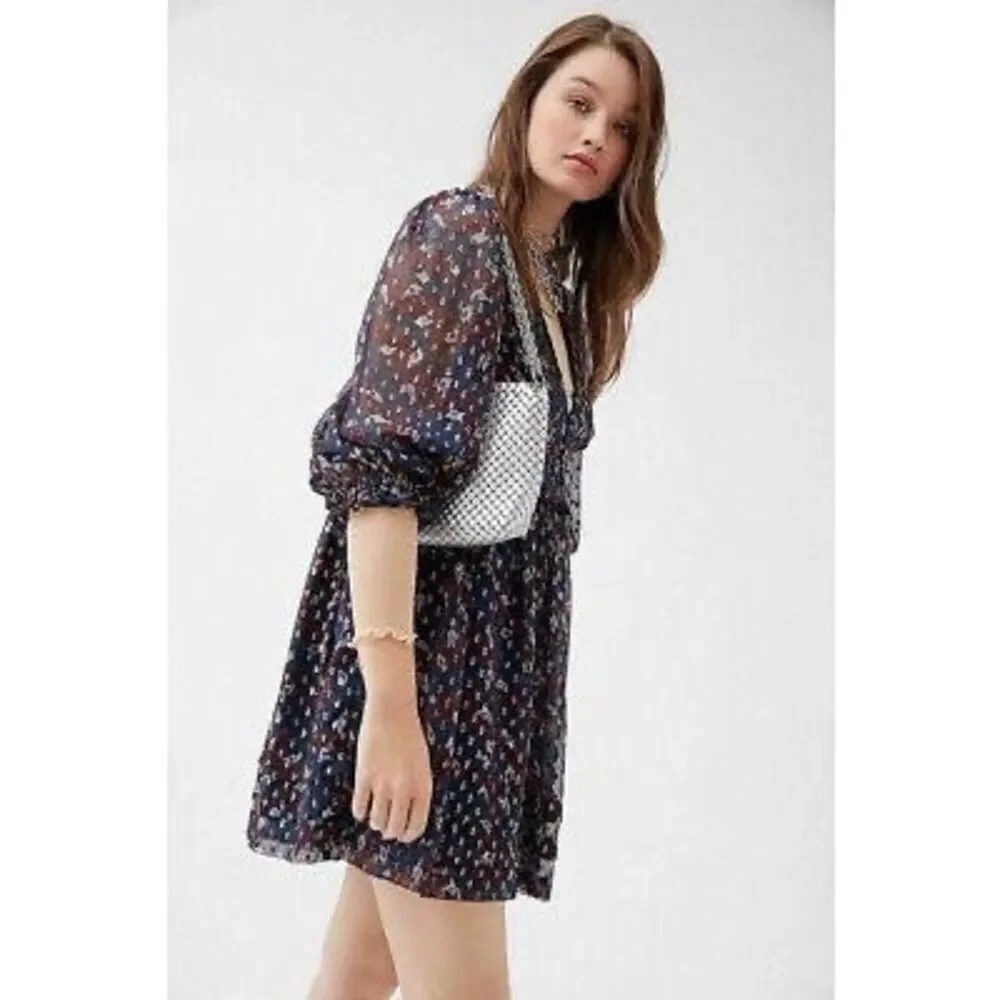 ✨Urban Outfitters UO Cheetah Print Chiffon Mini Sz Medium Dress✨